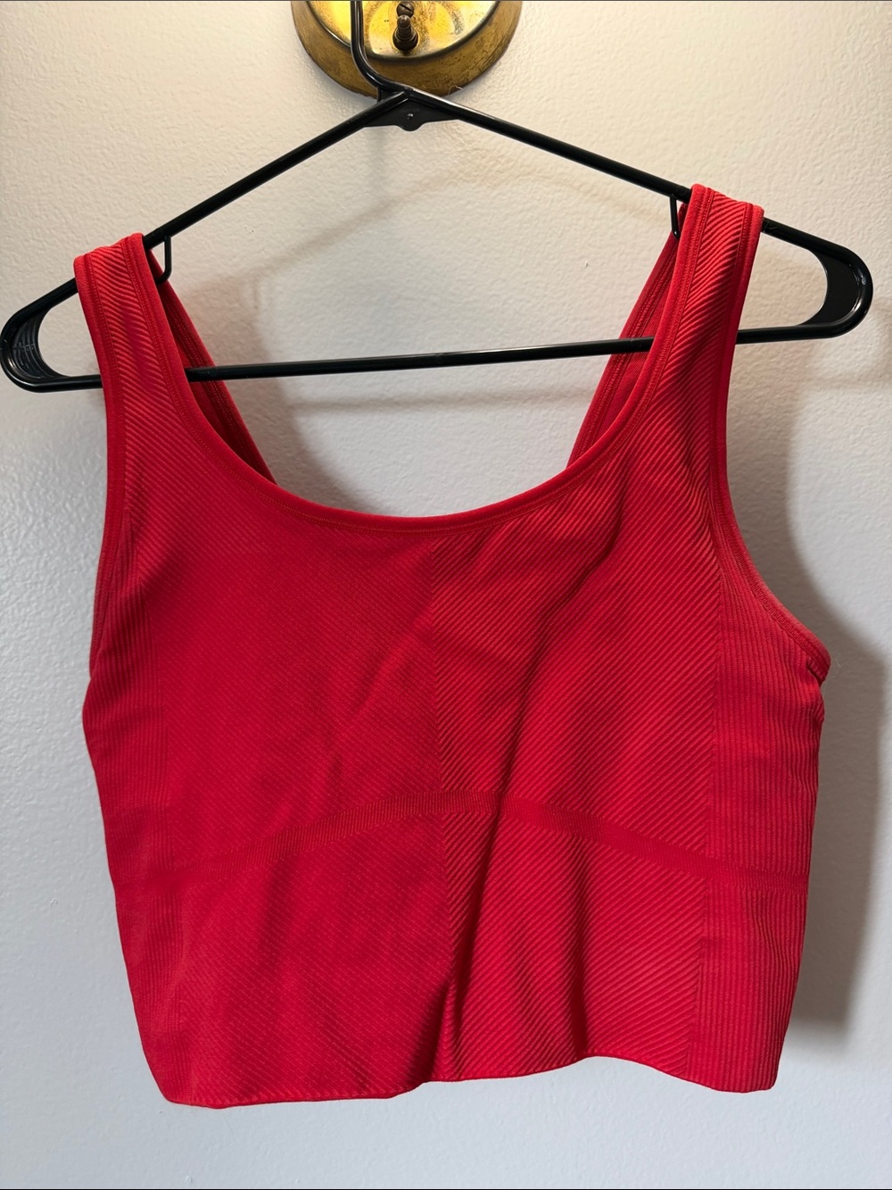 all in motion Red Ribbed Tank Crop